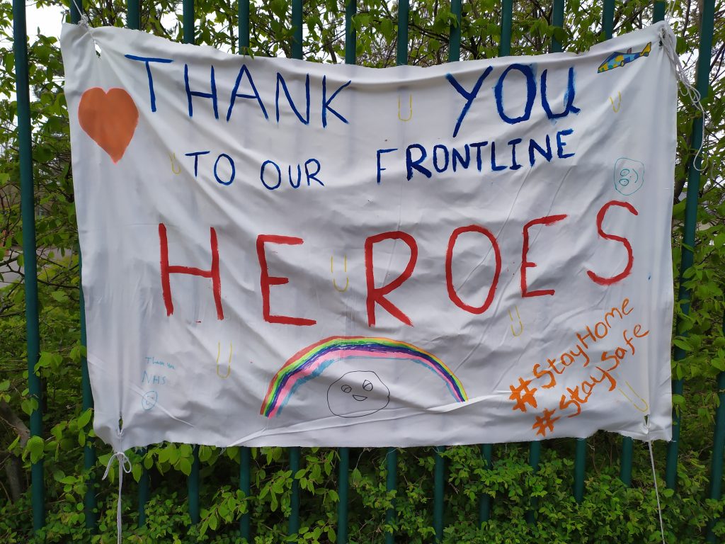 Thank you banner and birthday cards for Captain Tom!