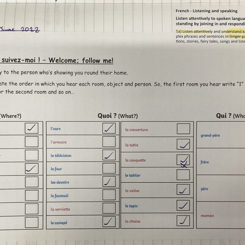 5.a. Listen attentively and understand key words, more complex phrases and sentences in longer passages (2)