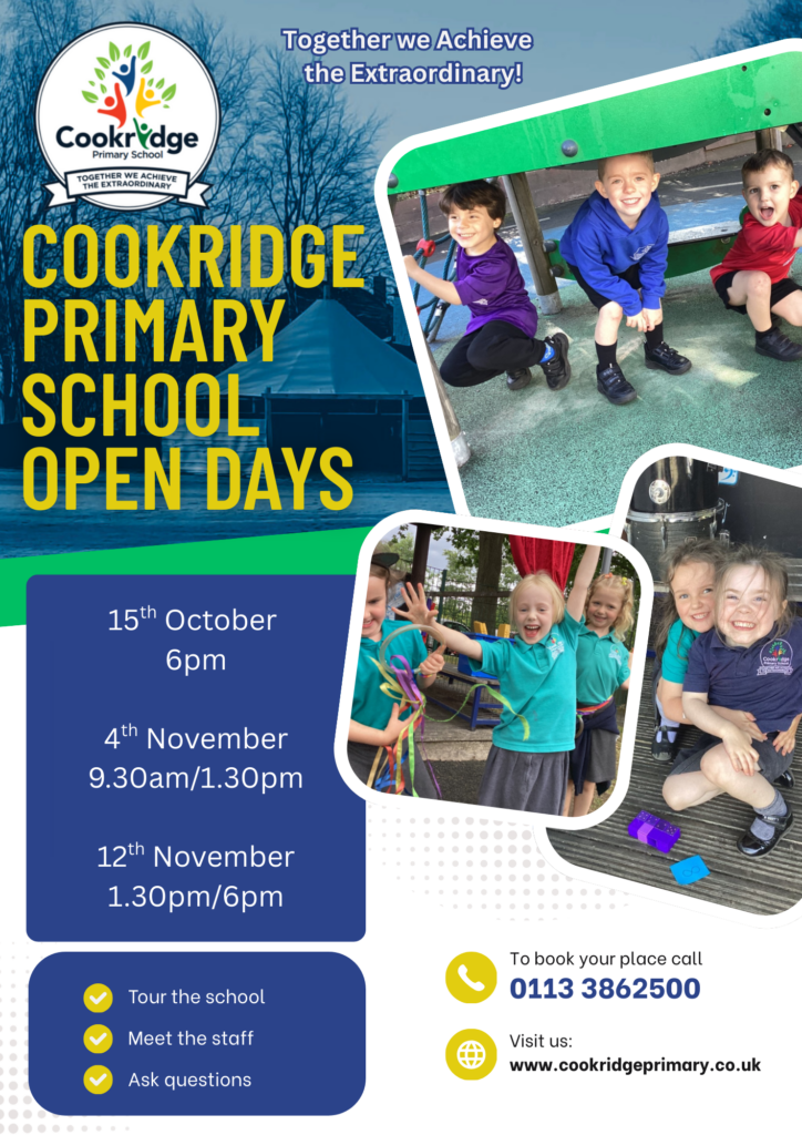 Open Days for potential new Reception parents 2026